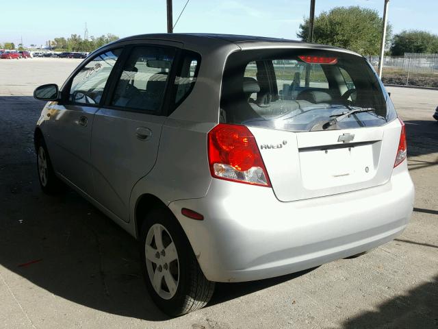 KL1TD66637B709799 - 2007 CHEVROLET AVEO BASE ვერცხლისფერი ფოტო 3