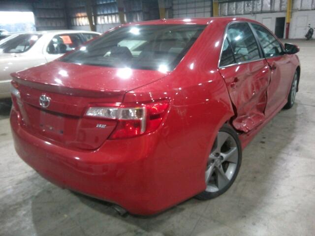 4T1BF1FK3CU633333 - 2012 TOYOTA CAMRY BASE RED photo 4