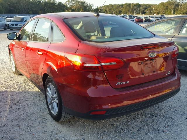 1FADP3F23GL356674 - 2016 FORD FOCUS SE RED photo 3