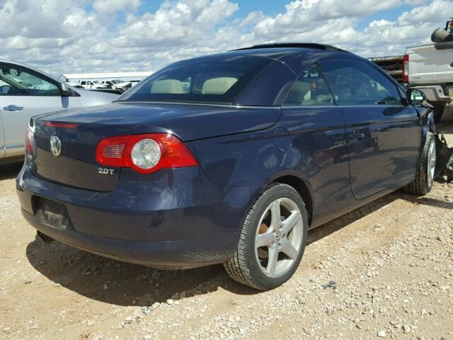 WVWDA71F07V040229 - 2007 VOLKSWAGEN EOS 2.0T S BLUE photo 4