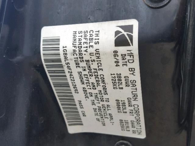 1G8AL54F24Z212692 - 2004 SATURN ION LEVEL Gümüş foto 10