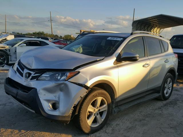 JTMWFREV4DD005783 - 2013 TOYOTA RAV4 XLE SILVER photo 2