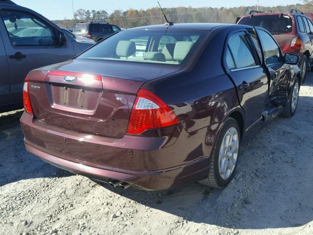 3FAHP0HA5BR340460 - 2011 FORD FUSION SE MAROON photo 4