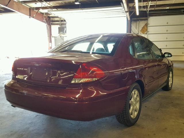 1FAFP56U26A221363 - 2006 FORD TAURUS SEL MAROON photo 4