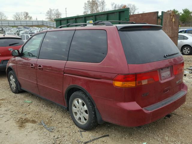 5FNRL18084B081510 - 2004 HONDA ODYSSEY EX MAROON photo 3