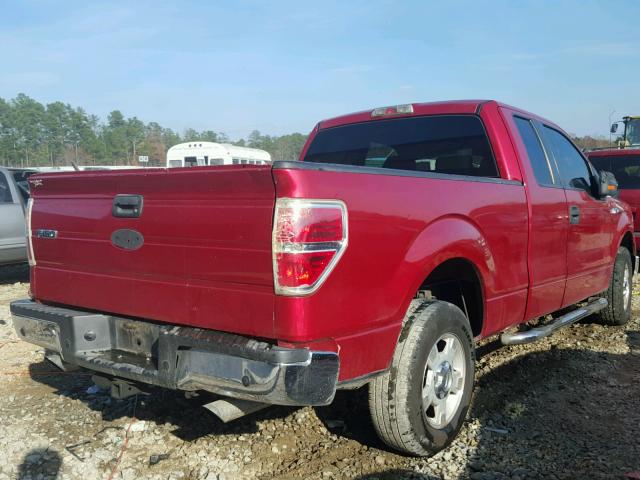 1FTRX12899FA27347 - 2009 FORD F150 SUPER RED photo 4