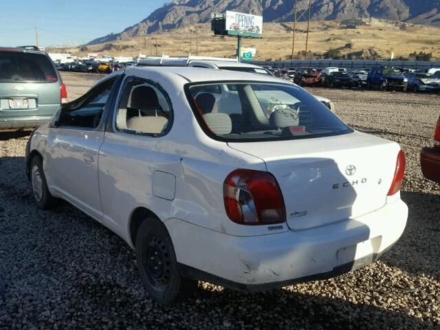 JTDAT123810144194 - 2001 TOYOTA ECHO WHITE photo 3