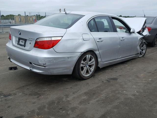 WBANV13539C152657 - 2009 BMW 528 XI SILVER photo 4