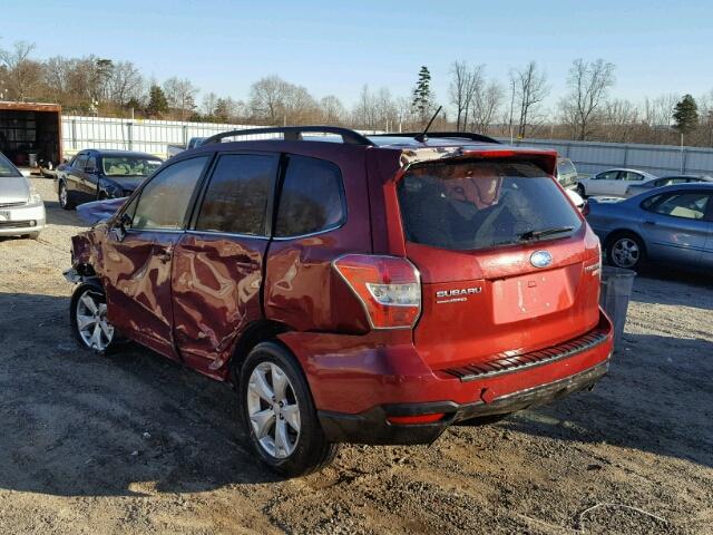 JF2SJAHCXFH477041 - 2015 SUBARU FORESTER 2 RED photo 3