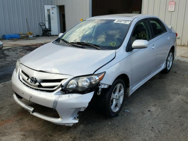 2T1BU4EE1CC852229 - 2012 TOYOTA COROLLA BA SILVER photo 2