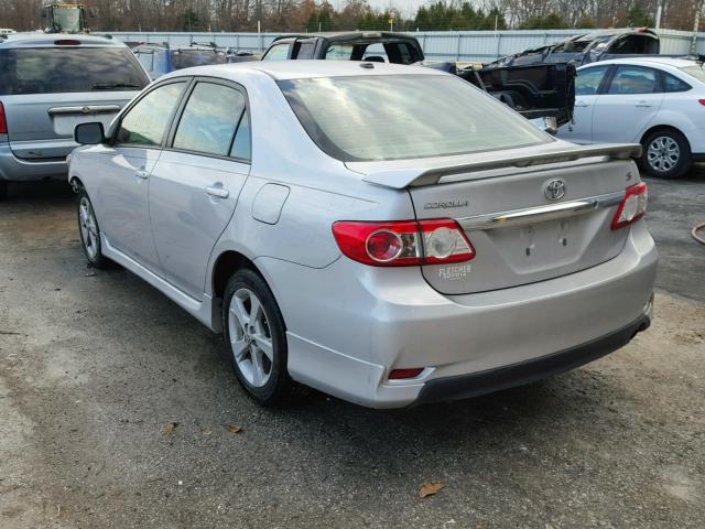 2T1BU4EE1CC852229 - 2012 TOYOTA COROLLA BA SILVER photo 3