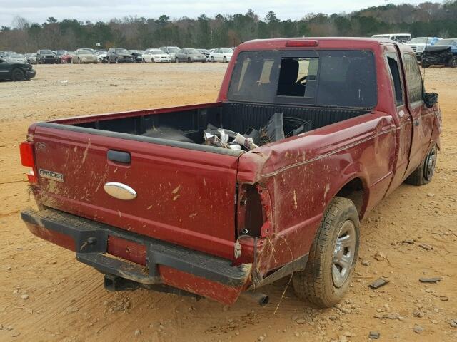 1FTKR1ED5BPA89297 - 2011 FORD RANGER SUP RED photo 4