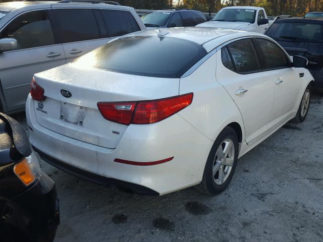 KNAGM4A79E5519156 - 2014 KIA OPTIMA LX WHITE photo 4