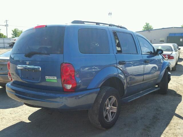 1D4HB48N96F152307 - 2006 DODGE DURANGO SL BLUE photo 4