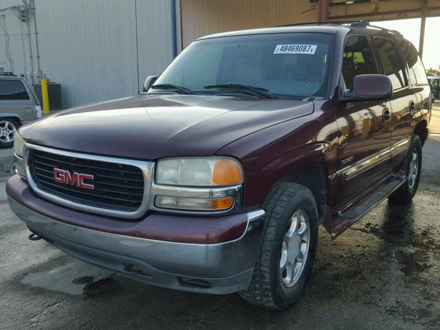 1GKEK13T1YJ139611 - 2000 GMC YUKON BURGUNDY photo 2