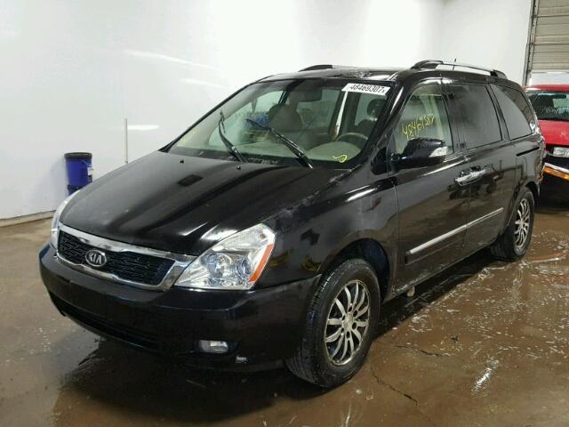 KNDMH4C7XB6370026 - 2011 KIA SEDONA EX BLACK photo 2