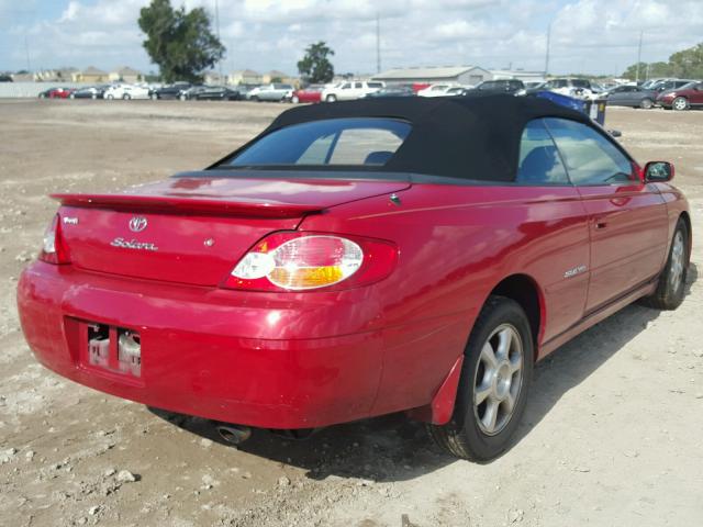 2T1FF28P72C588350 - 2002 TOYOTA CAMRY SOLA RED photo 4