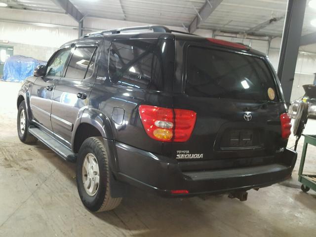 5TDZT38A61S049506 - 2001 TOYOTA SEQUOIA LI BLACK photo 3