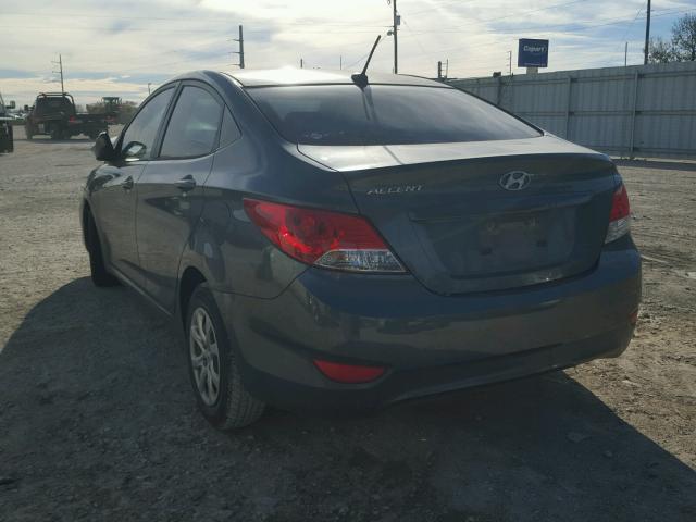 KMHCT4AE0CU151421 - 2012 HYUNDAI ACCENT GLS GRAY photo 3