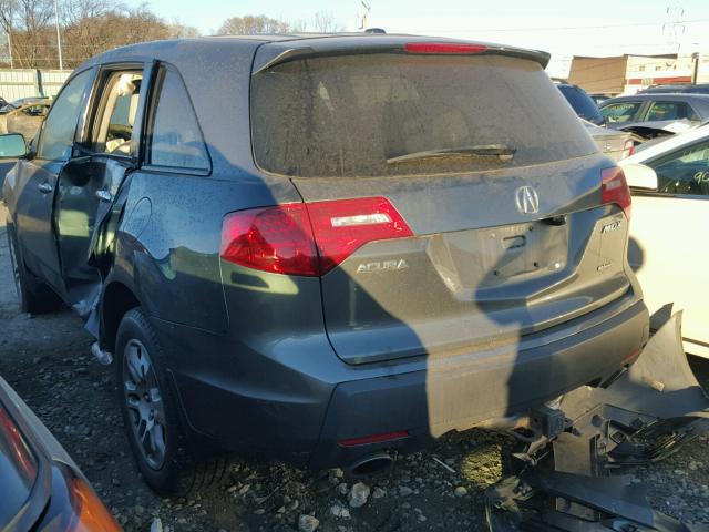 2HNYD28407H537736 - 2007 ACURA MDX TECHNO GRAY photo 3