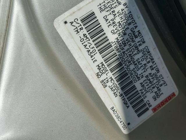 JT8BF22G5V5008200 - 1997 LEXUS ES 300 SILVER photo 10