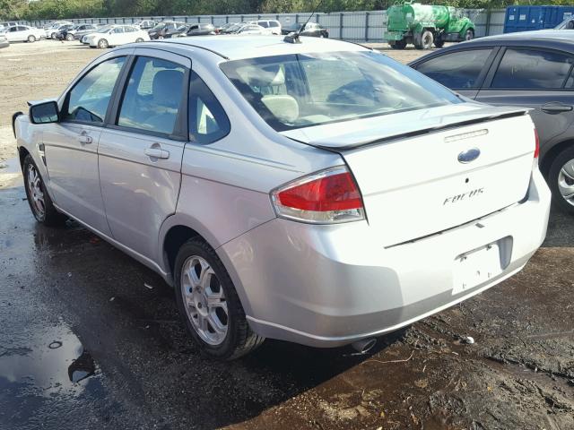 1FAHP35N28W104315 - 2008 FORD FOCUS SE SILVER photo 3