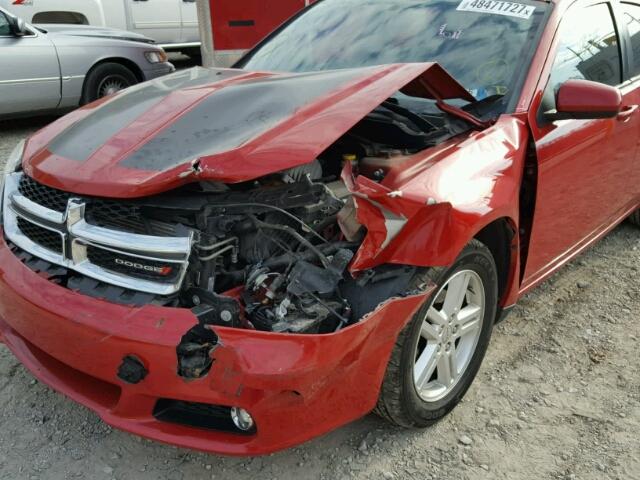 1C3CDZCB9DN541497 - 2013 DODGE AVENGER SX RED photo 9