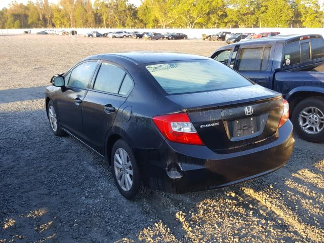 2HGFB2F96CH520307 - 2012 HONDA CIVIC EXL 黑色 照片 3