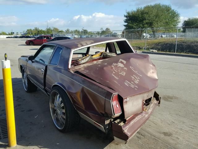 1G1GZ37H5FR197889 - 1985 CHEVROLET MONTE CARL MAROON photo 3