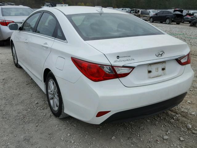 5NPEB4AC1EH905681 - 2014 HYUNDAI SONATA GLS WHITE photo 3