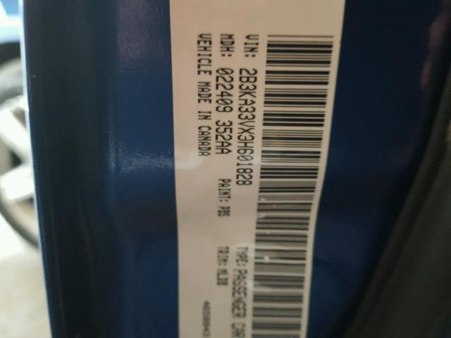 2B3KA33VX9H601828 - 2009 DODGE CHARGER SX BLUE photo 10