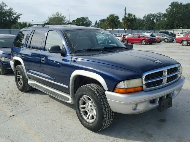 1B4HS58N52F141797 - 2002 DODGE DURANGO SL BLUE photo 1