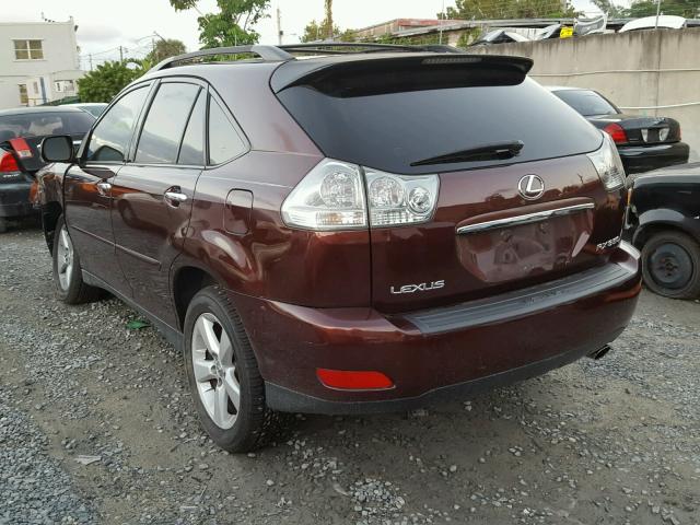 JTJGK31UX89851593 - 2008 LEXUS RX 350 BURGUNDY photo 3