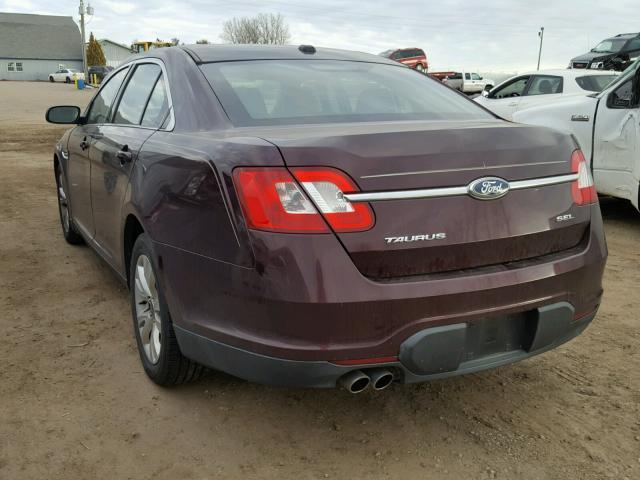 1FAHP2EW5BG146384 - 2011 FORD TAURUS SEL BURGUNDY photo 3