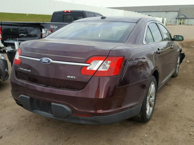 1FAHP2EW5BG146384 - 2011 FORD TAURUS SEL BURGUNDY photo 4