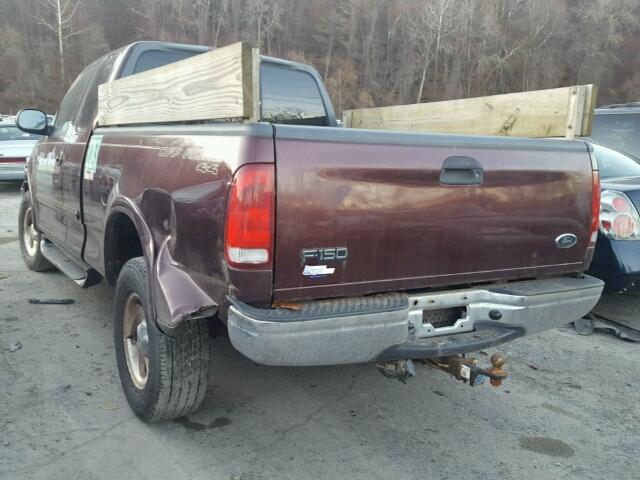 2FTRX18L11CA78840 - 2001 FORD F150 BURGUNDY photo 3