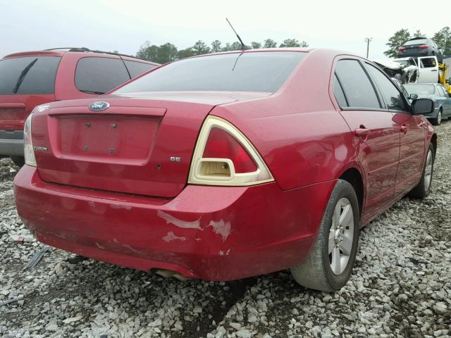 3FAHP07Z17R217303 - 2007 FORD FUSION SE RED photo 4