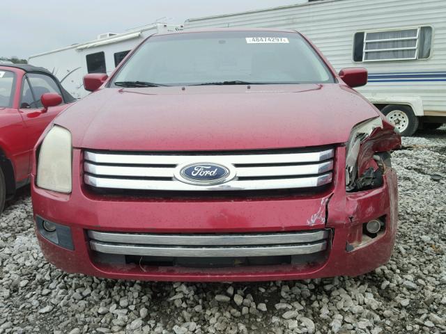 3FAHP07Z17R217303 - 2007 FORD FUSION SE RED photo 9