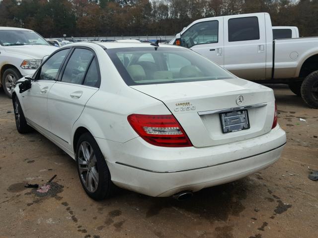 WDDGF4HB9CR223170 - 2012 MERCEDES-BENZ C 250 WHITE photo 3