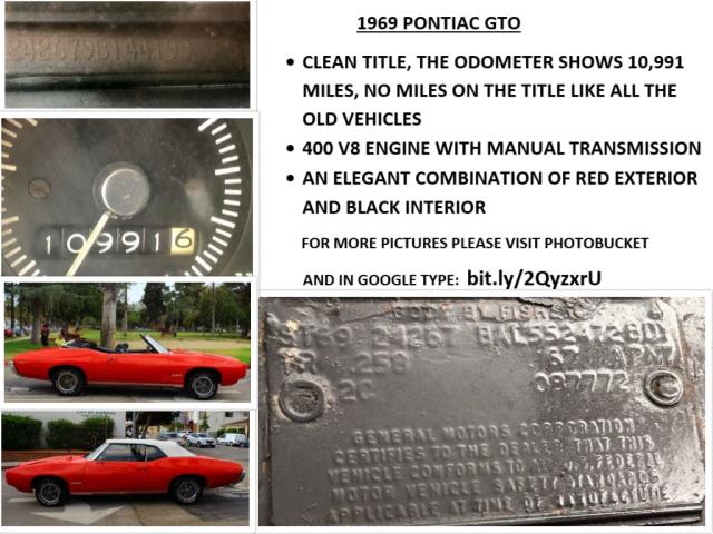 242679B144199 - 1969 PONTIAC GTO RED photo 10