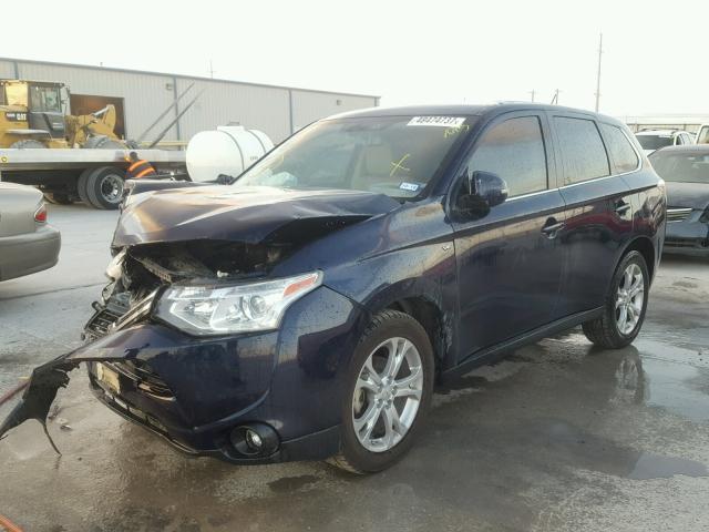 JA4JZ4AX4EZ008371 - 2014 MITSUBISHI OUTLANDER BLUE photo 2