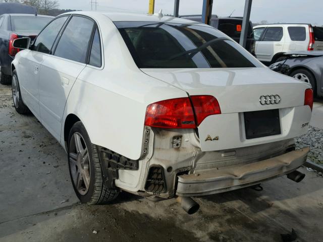 WAUAF78EX7A043886 - 2007 AUDI A4 2 WHITE photo 3