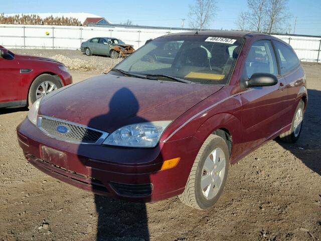 1FAFP31N37W347997 - 2007 FORD FOCUS ZX3 BURGUNDY photo 2