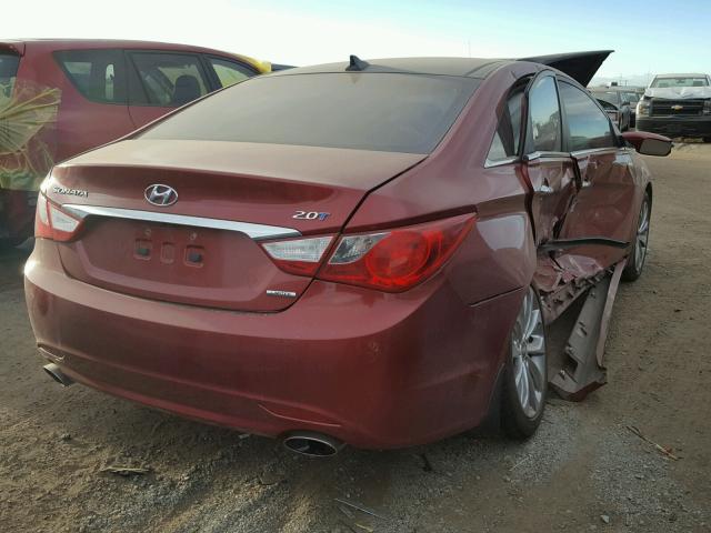 5NPEC4AB8DH538975 - 2013 HYUNDAI SONATA SE RED photo 4