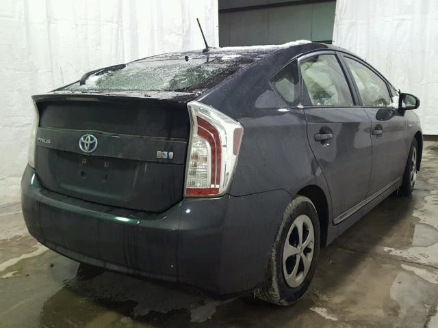 JTDKN3DU1D1661299 - 2013 TOYOTA PRIUS GRAY photo 4