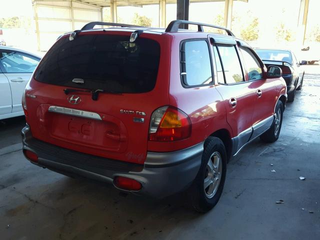 KM8SC13E53U504839 - 2003 HYUNDAI SANTA FE G RED photo 4