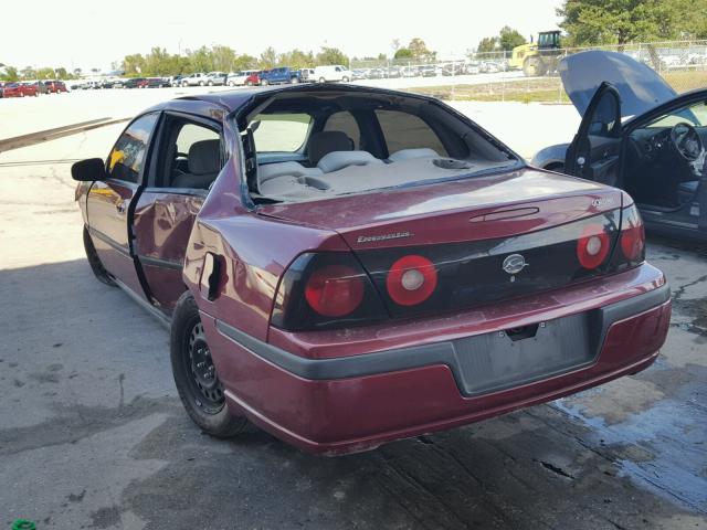 2G1WF52E659257345 - 2005 CHEVROLET IMPALA RED photo 3