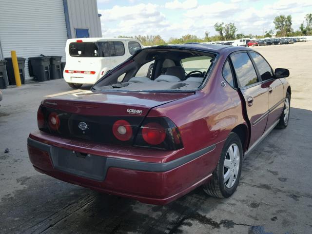 2G1WF52E659257345 - 2005 CHEVROLET IMPALA RED photo 4