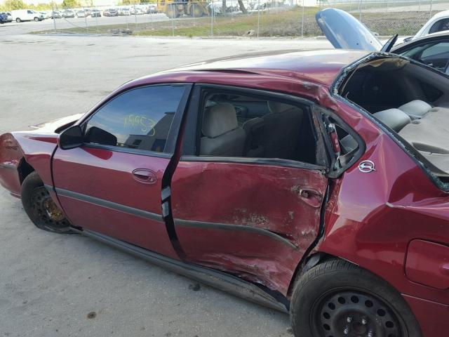 2G1WF52E659257345 - 2005 CHEVROLET IMPALA RED photo 9