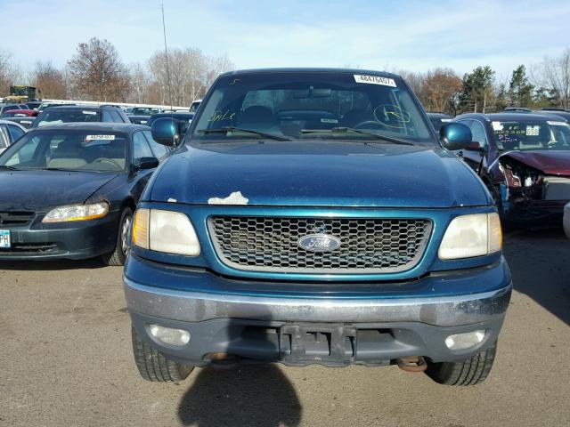 1FTRX18L4YNA66735 - 2000 FORD F150 TEAL photo 9